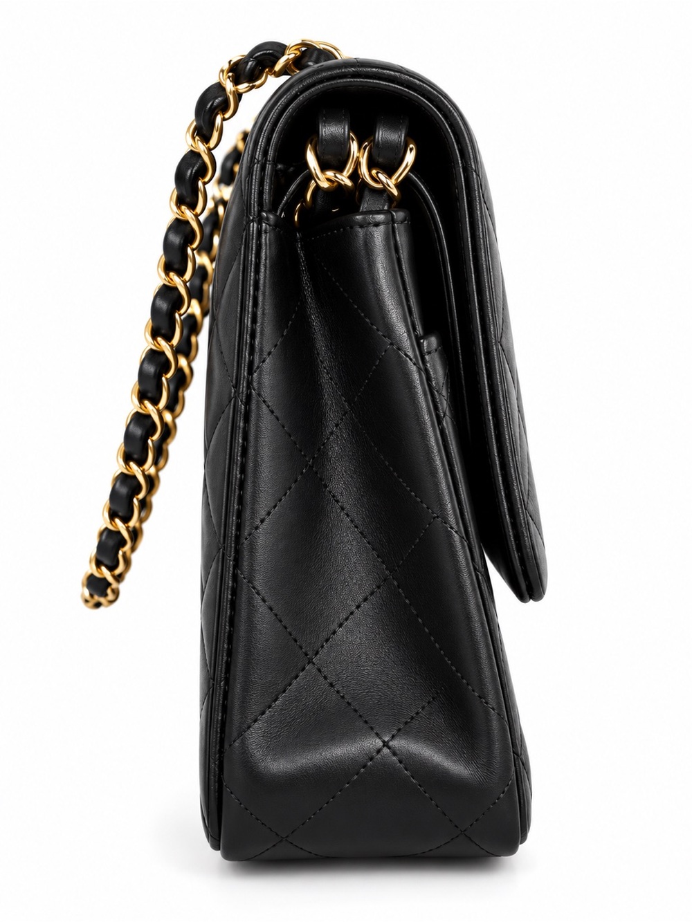 Chanel Black Quilted Chain Shoulder Bag with Gold Hardware - Picture 3 of 9